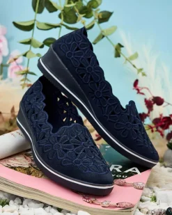 Clearance Półbuty damskie na niskim koturnie Dellio Półbuty