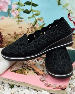 Półbuty damskie na niskim koturnie Dellio Półbuty