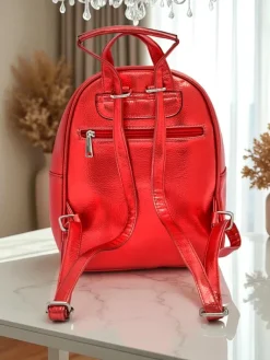 Outlet Plecak damski z eko skóry w paski Metallic Stripes Damskie Plecaki