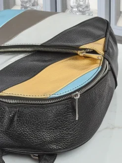 Discount Plecak damski z eko skóry w paski Metallic Stripes Damskie Plecaki