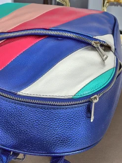 Plecak damski z eko skóry w paski Metallic Stripes Damskie Plecaki