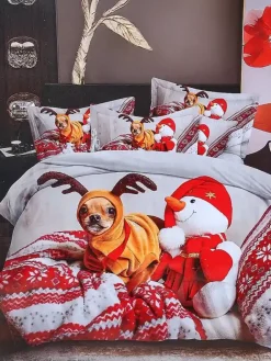 Outlet Pościel świąteczna 160x200 komplet 3-CZĘŚCI 160 X 200 Cm