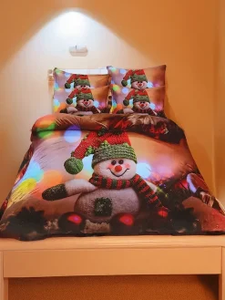 Outlet Pościel świąteczna 160x200 komplet 3-CZĘŚCI 160 X 200 Cm