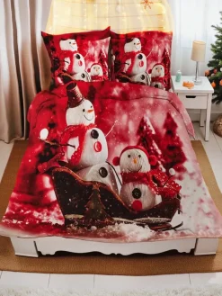 New Pościel świąteczna 160x200 komplet 3-CZĘŚCI 160 X 200 Cm