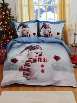 Pościel świąteczna 160x200 komplet 3-CZĘŚCI 160 X 200 Cm