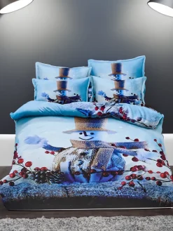 New Pościel świąteczna 160x200 komplet 3-CZĘŚCI 200 X 220 Cm