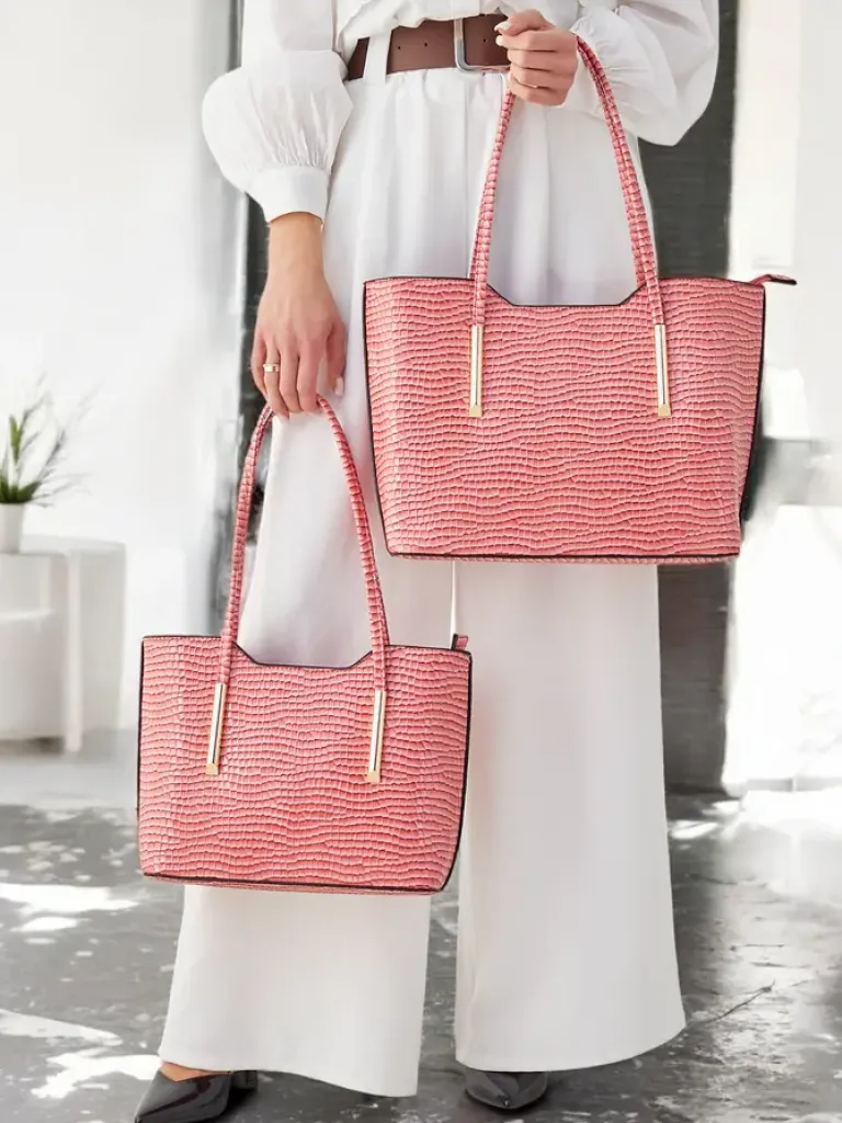 Clearance Podwójna lakierowana torebka damska z tłoczeniem Damskie Torebki Shoppers