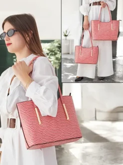 Clearance Podwójna lakierowana torebka damska z tłoczeniem Damskie Torebki Shoppers