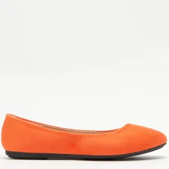 New Pomarańczowe eko-zamszowe damskie baleriny Mariusa Baleriny Klasyczne