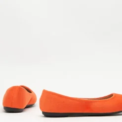 New Pomarańczowe eko-zamszowe damskie baleriny Mariusa Baleriny Klasyczne