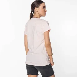 Hot Pudrowa damska koszulka z nadrukiem Bluzki / Koszule / Koszulki