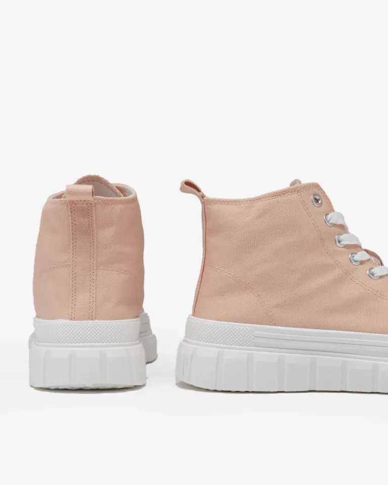 Sale Pudrowe damskie wysokie trampki Ates Sneakers Trampki