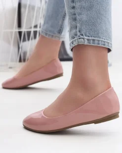 Sale Różowe damskie lakierowane baleriny Fama Buty Na Wielkie Wyjście|Baleriny Klasyczne