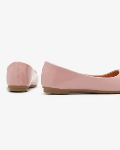 Sale Różowe damskie lakierowane baleriny Fama Buty Na Wielkie Wyjście|Baleriny Klasyczne