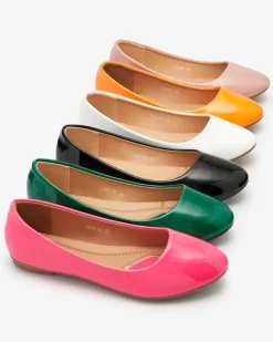 Sale Różowe damskie lakierowane baleriny Fama Buty Na Wielkie Wyjście|Baleriny Klasyczne