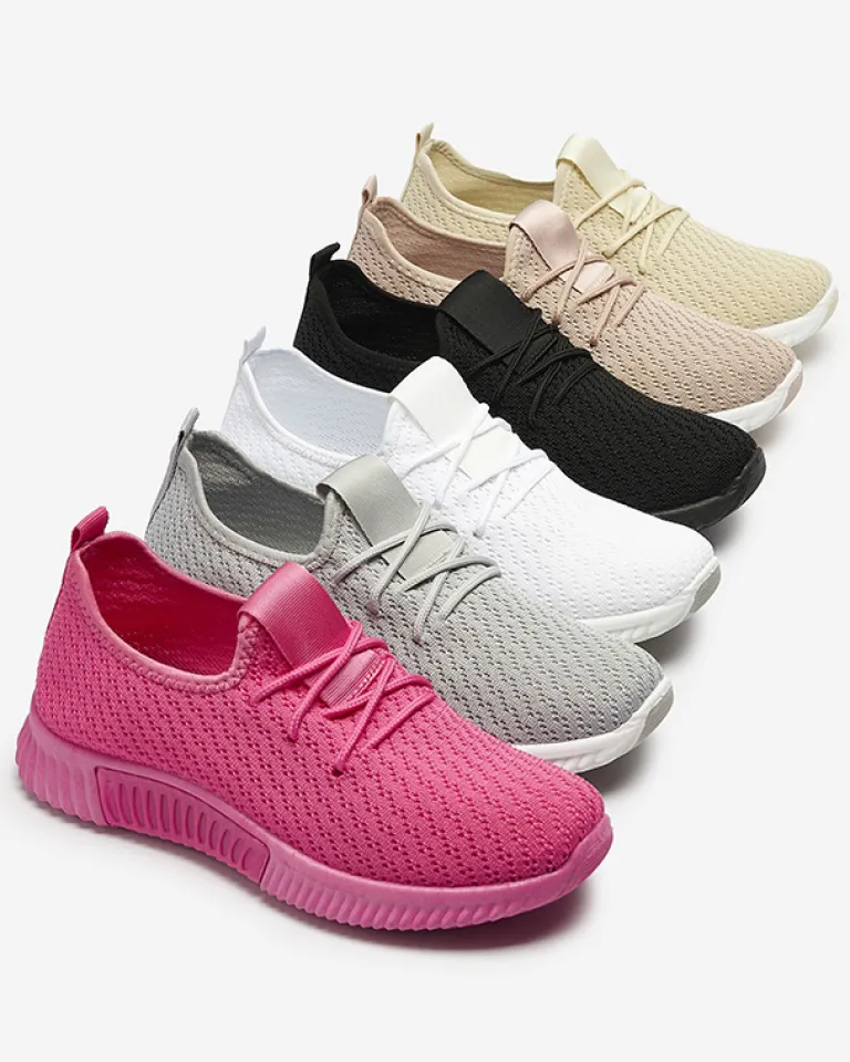Outlet Różowe damskie materiałowe buty sportowe Vobbu Damskie Bieganie, Ćwiczenia I Trening