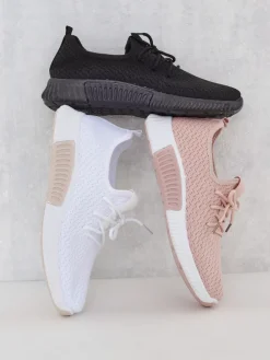 Outlet Różowe damskie materiałowe buty sportowe Vobbu Damskie Bieganie, Ćwiczenia I Trening