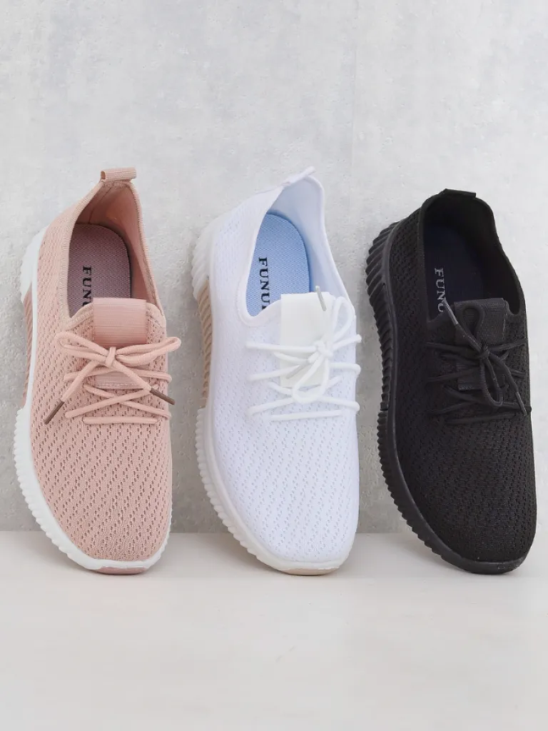 Outlet Różowe damskie materiałowe buty sportowe Vobbu Damskie Bieganie, Ćwiczenia I Trening