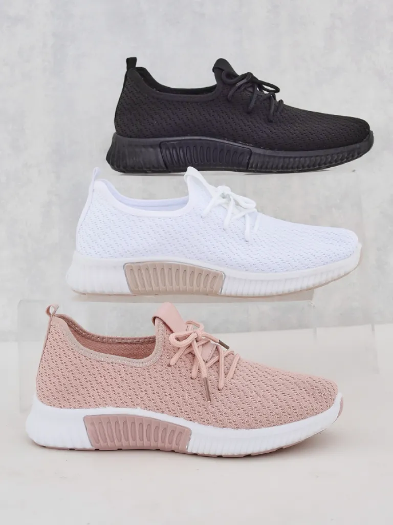 Outlet Różowe damskie materiałowe buty sportowe Vobbu Damskie Bieganie, Ćwiczenia I Trening