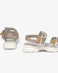 Clearance Różowe dziecięce sandałki zapinane na rzepy Keris Dziewczęce