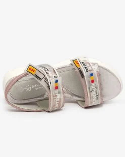 Clearance Różowe dziecięce sandałki zapinane na rzepy Keris Dziewczęce