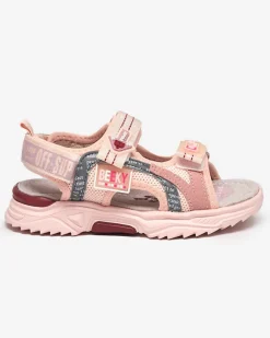 Różowe dziecięce sandałki zapinane ma rzepy Ceteris Dziewczęce