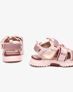 Różowe dziewczęce sandały na rzepy Roserro Dziewczęce