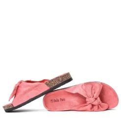Sale Różowe klapki z kokardką Summer Blow Klapki Płaskie