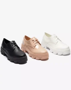 Różowe lakierowane półbuty damskie Delgor Półbuty