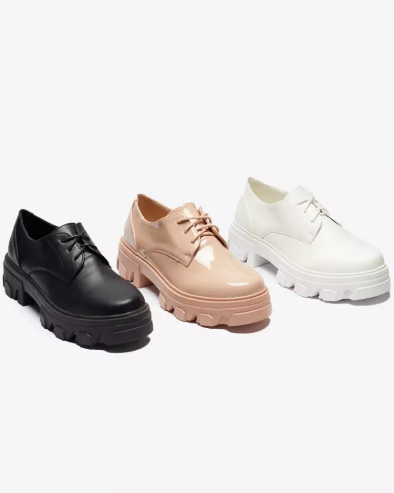 Różowe lakierowane półbuty damskie Delgor Półbuty