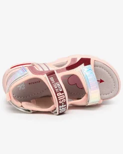 Hot Różowe sandałki dziewczęce z holograficznymi wstawkami Heilol Dziewczęce