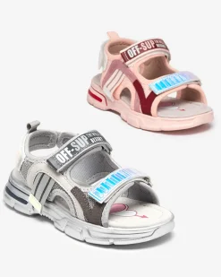 Hot Różowe sandałki dziewczęce z holograficznymi wstawkami Heilol Dziewczęce