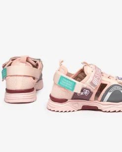 New Różowe sandały dziecięce na rzepy Wukapi Dziewczęce