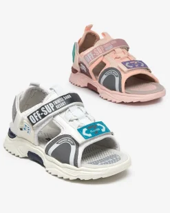 New Różowe sandały dziecięce na rzepy Wukapi Dziewczęce