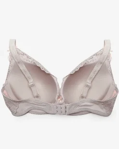 Różowo-szary koronkowy biustonosz damski Codzienne