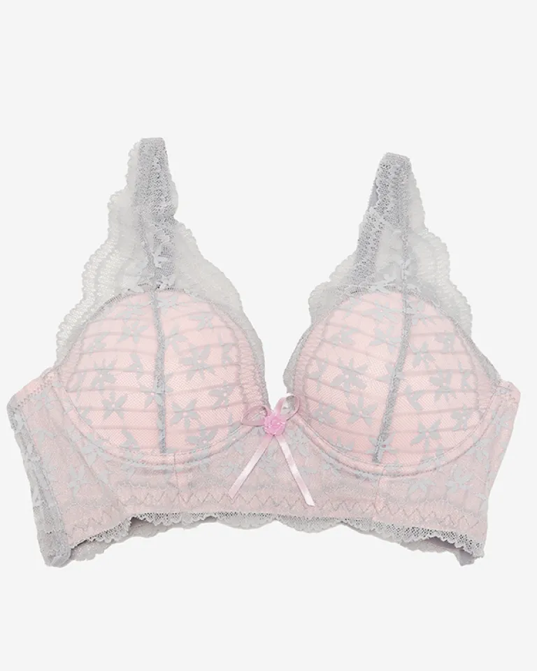 New damski biustonosz z szarą koronką Bralet|Codzienne