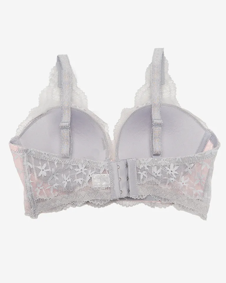 New damski biustonosz z szarą koronką Bralet|Codzienne