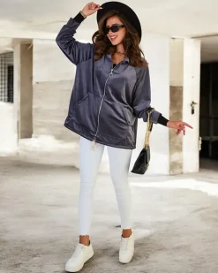 Rozpinana bluza z kapturem damska Bluzy