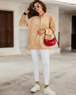 New Rozpinana bluza z kapturem damska Bluzy