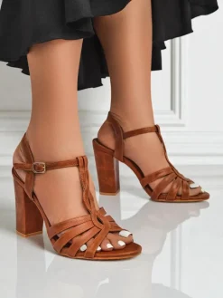 Discount Sandałki damskie na słupku Daffi Elegance Buty Na Wielkie Wyjście|Sandały Na Słupku