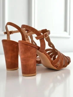 Discount Sandałki damskie na słupku Daffi Elegance Buty Na Wielkie Wyjście|Sandały Na Słupku