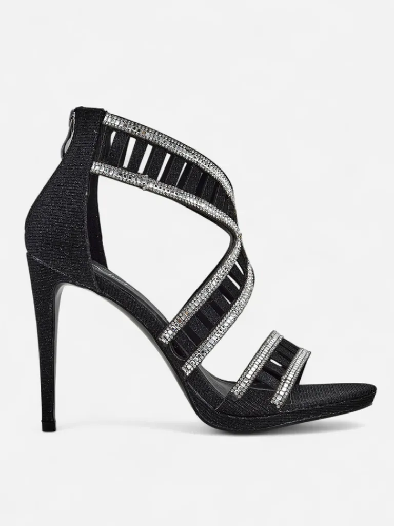 Discount Sandałki damskie na szpilce z ozdobną cholewką Sycos Sandały Na Szpilce