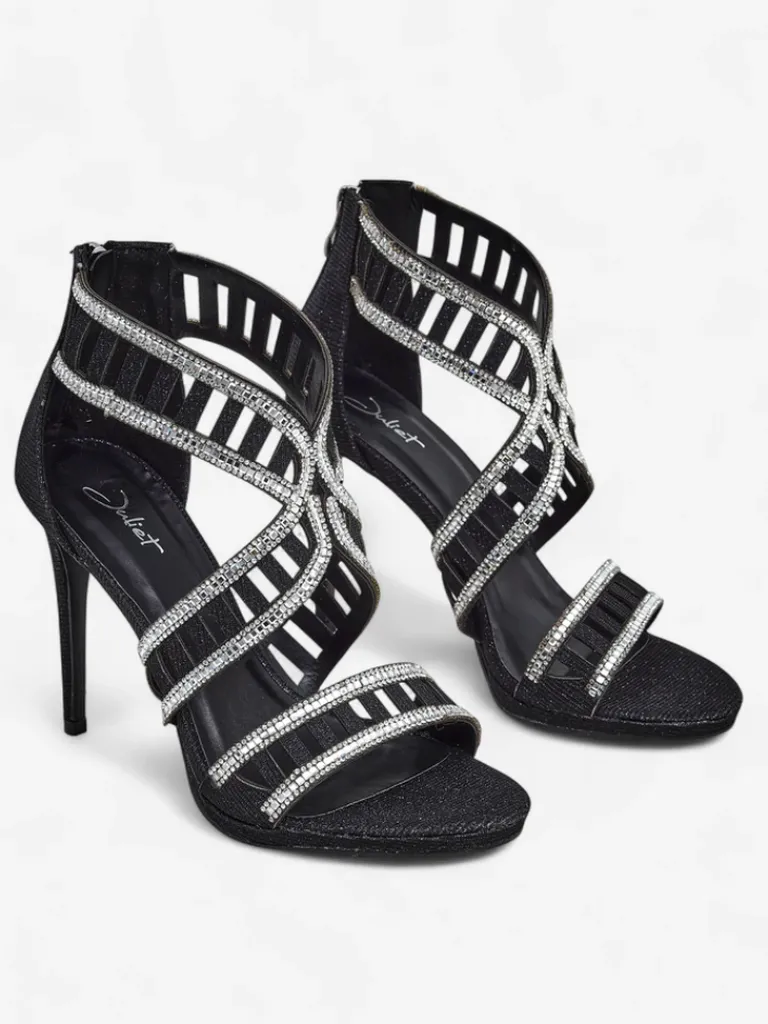 Discount Sandałki damskie na szpilce z ozdobną cholewką Sycos Sandały Na Szpilce