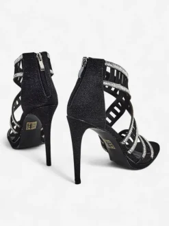 Discount Sandałki damskie na szpilce z ozdobną cholewką Sycos Sandały Na Szpilce