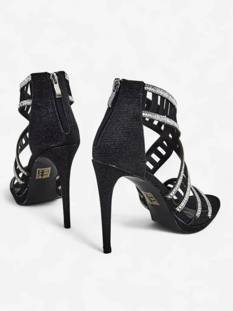 Discount Sandałki damskie na szpilce z ozdobną cholewką Sycos Sandały Na Szpilce