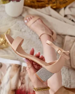 Sandałki damskie na słupku Zeye Buty Na Wielkie Wyjście|Sandały Na Słupku