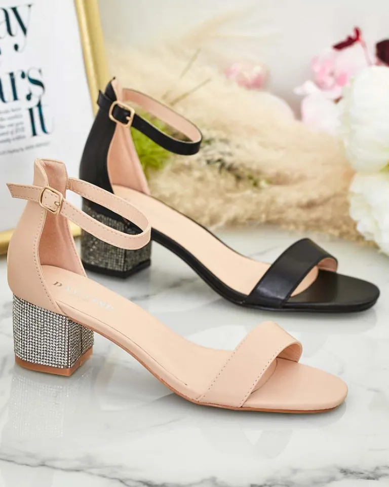 Online Sandałki damskie na słupku Zeye Buty Na Wielkie Wyjście|Sandały Na Słupku