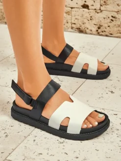 Sale Sandały damskie zapinane na rzep Velcro Chic Sandały Płaskie