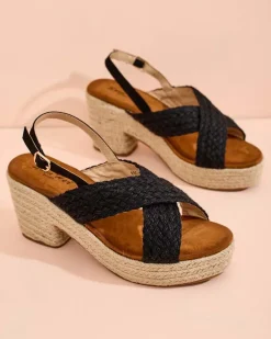 New Sandały damskie na słupku Eforitta Sandały Na Słupku