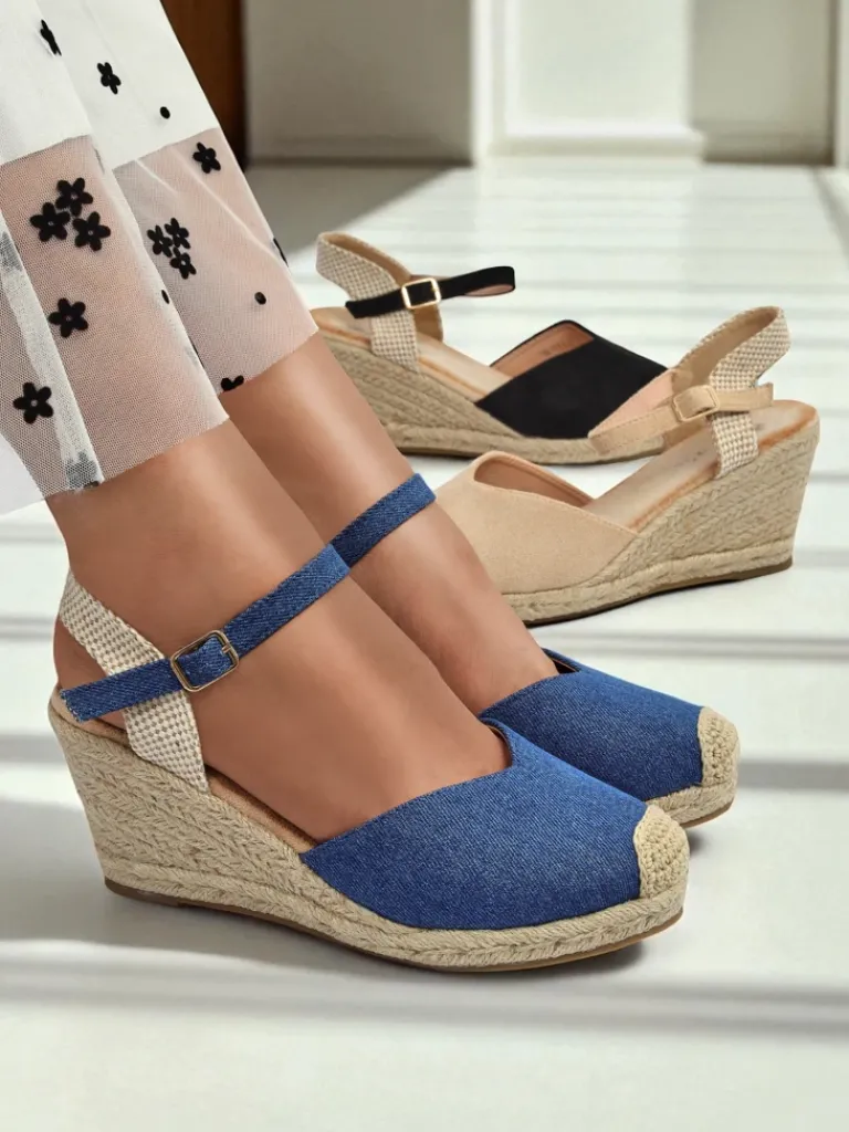 New Sandały damskie na koturnie Solara Espadryle Sandały Na Koturnie|Espadryle Na Koturnie